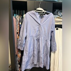 Pomander Place blue button down dress